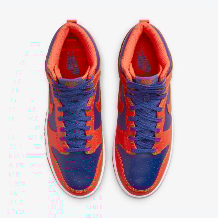Men's Nike Dunk High Blue And Orange Shoes