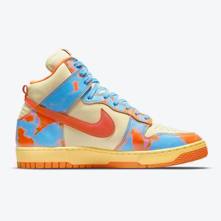 Men's Nike Dunk High Orange Acid Wash Shoes