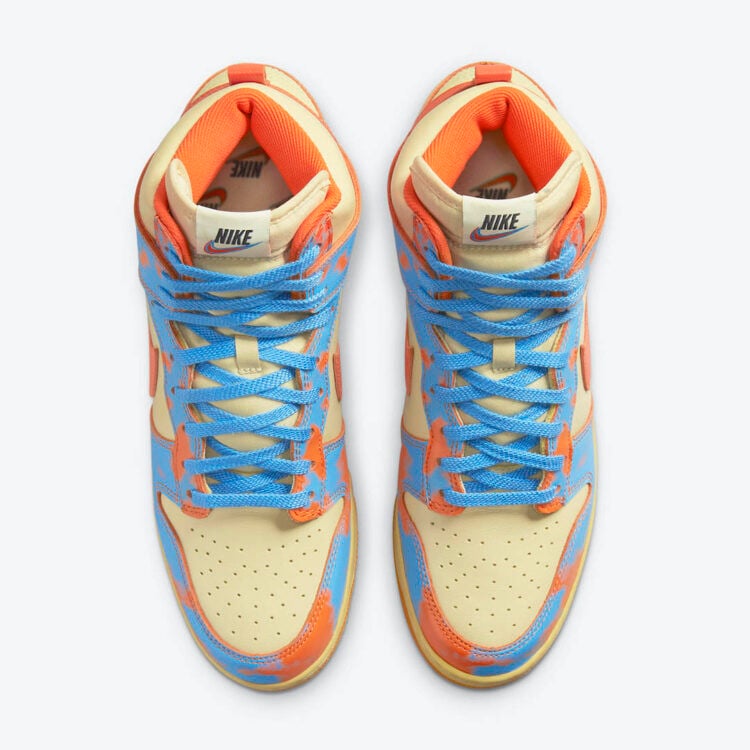 Men's Nike Dunk High Orange Acid Wash Shoes