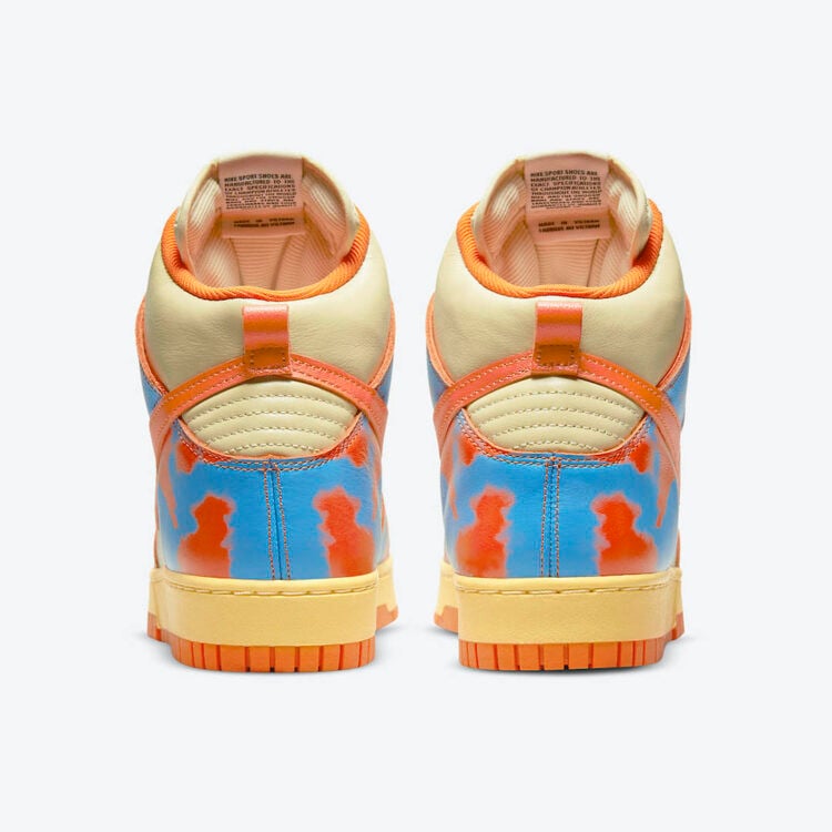 Men's Nike Dunk High Orange Acid Wash Shoes