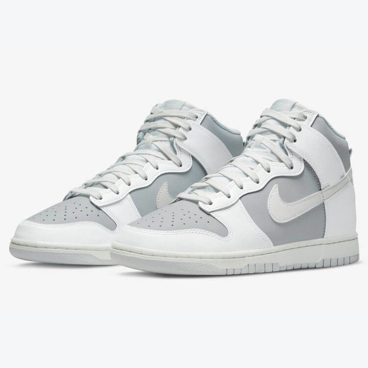 Men's Nike Dunk High White And Grey Shoes