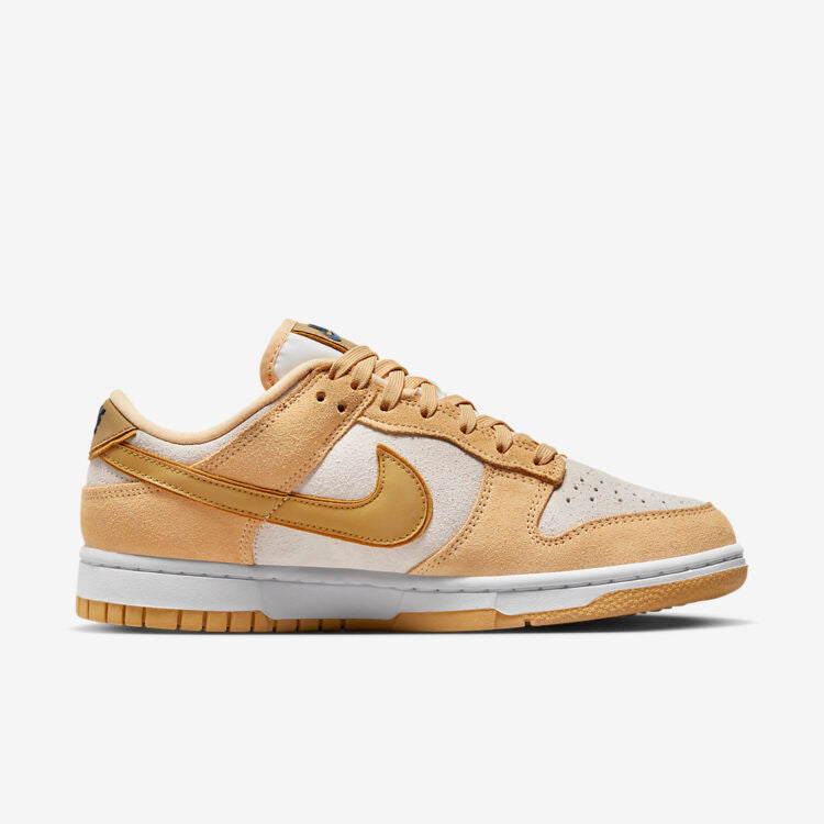 Men's Nike Dunk Low Gold Suede Shoes