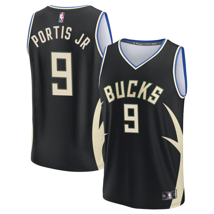 Bobby Portis Jr Milwaukee Bucks 2025 Fast Break Statement Edition Jersey - Black