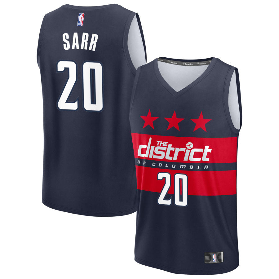 Alex Sarr Washington Wizards 2025 Fast Break Statement Edition Jersey - Navy