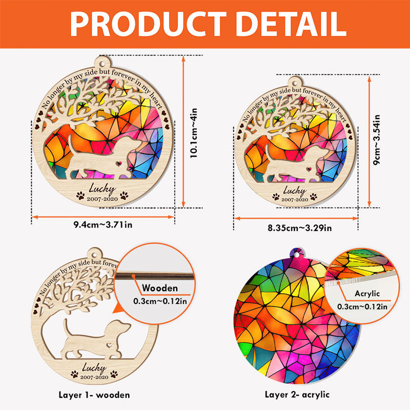 Once By My Side Dog Silhouettes, Personalized Suncatcher Ornament