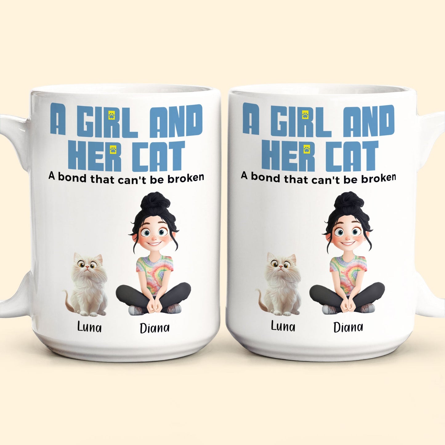 A Girl And Her Cats - Personalized Mug Christmas Gift For Daughter