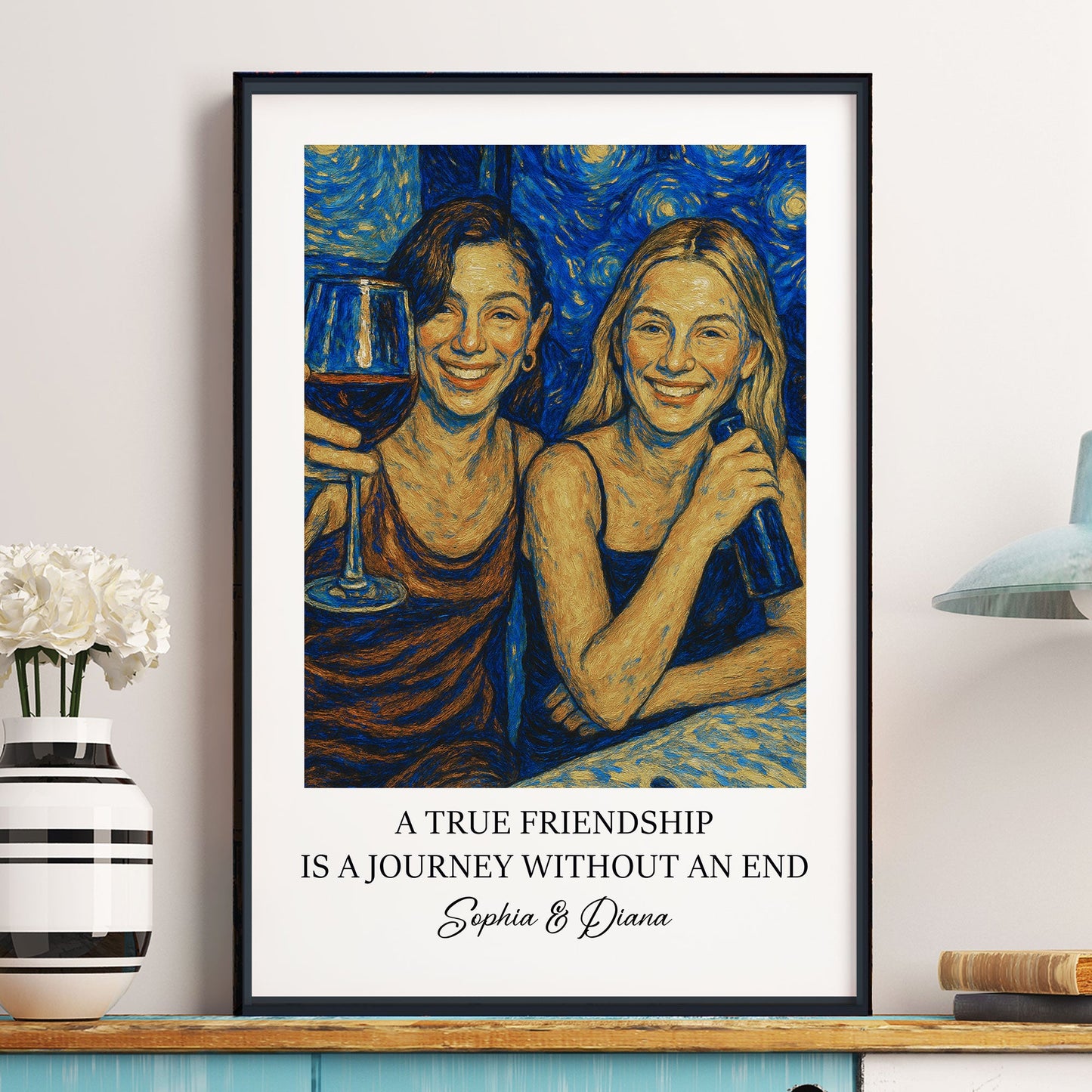 A True Friendship Is A Journey Without An End Van Gogh Art - Personalized Photo Poster Christmas Gift For Friend