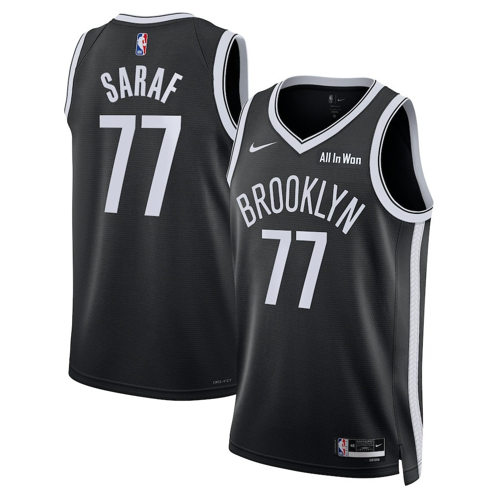 Ben Saraf Brooklyn Nets 2025 Icon Edition Swingman Badge Jersey - Black