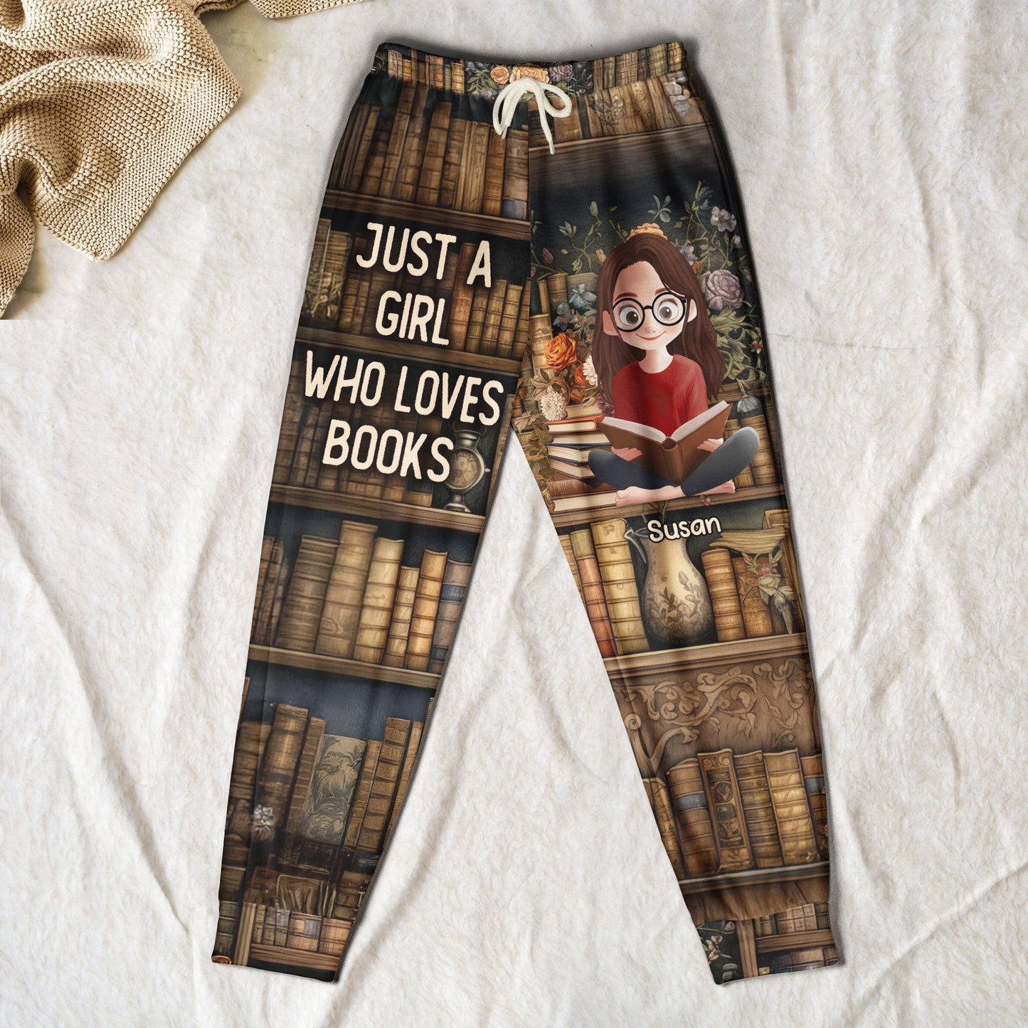 Just A Girl Who Loves Books - New Version - Personalized Sweatpants