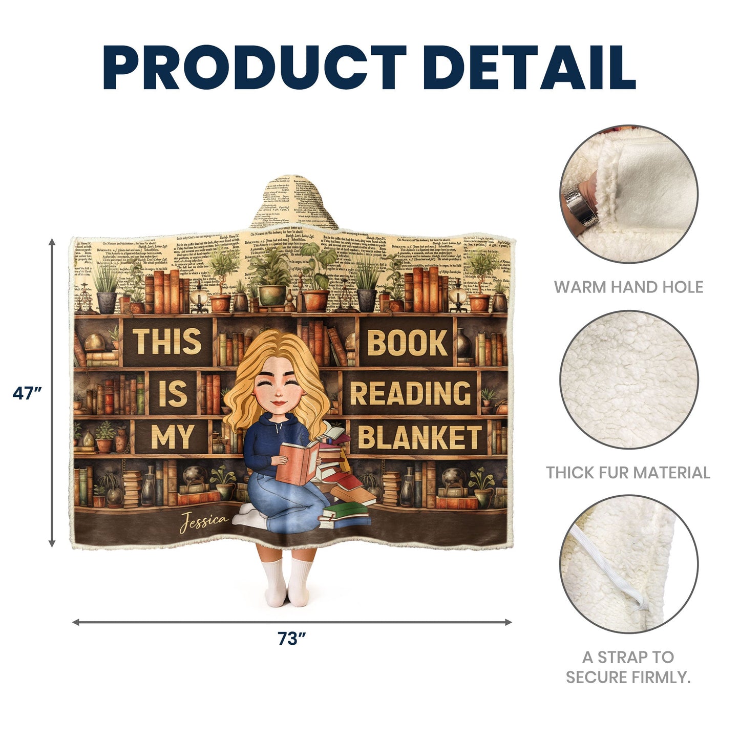 This Is My Book Reading Blanket - Personalized Wearable Blanket
