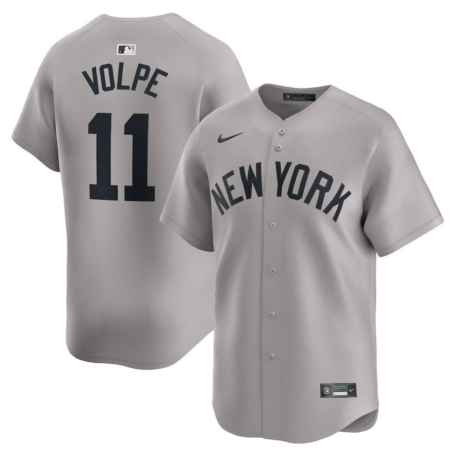 Anthony Volpe New York Yankees Gray 2024 Away Limited Cool Base Stitched Baseball Jersey