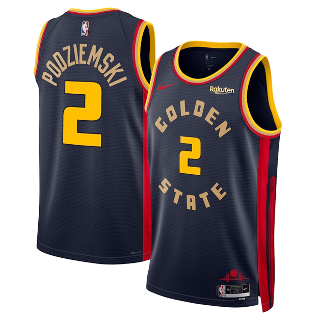 Brandin Podziemski Golden State Warriors 2024-2025 City Edition Fan Support Team Navy Jersey
