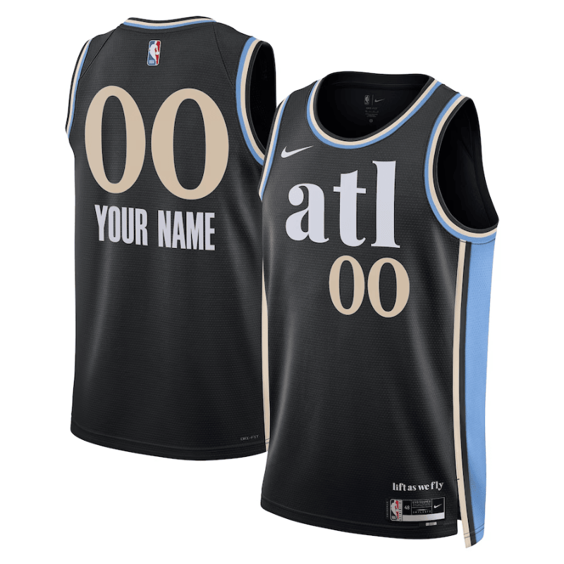 Atlanta Hawks Unisex 2024 City Edition Custom Swingman Black Jersey