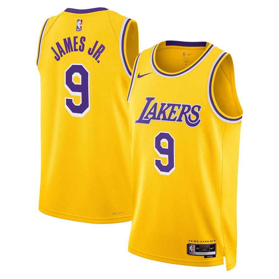 Bronny James Jr. Los Angeles Lakers 2024 Icon Edition Fan Support Team Gold Jersey