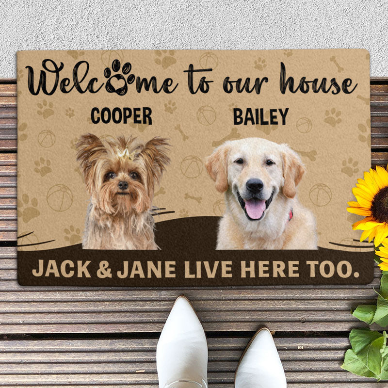 Welcome To Our House, Custom Photo Doormat, Gift For Pet Lovers