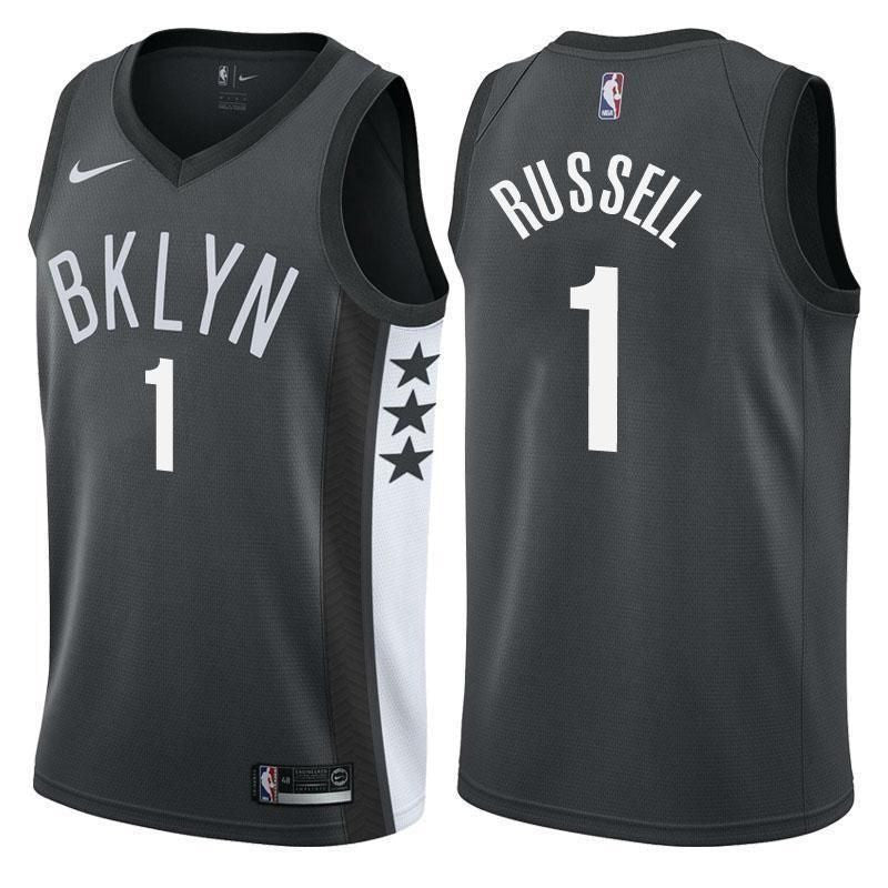 Brooklyn Nets D'Angelo Russell Statement Black Swingman Jersey