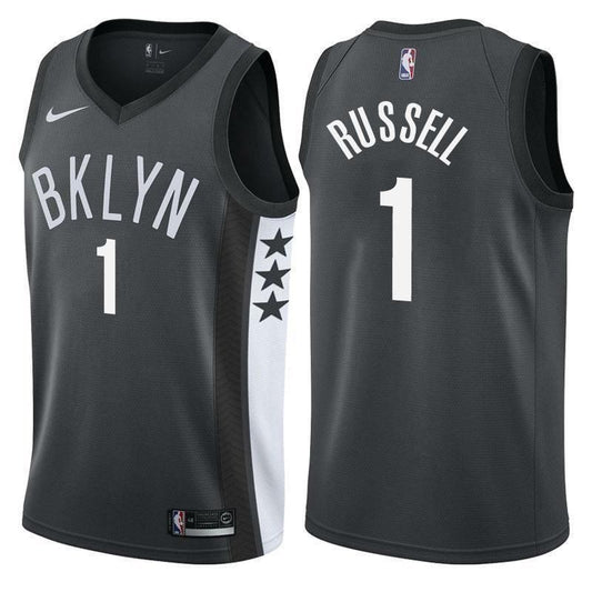 Brooklyn Nets D'Angelo Russell Statement Black Swingman Jersey