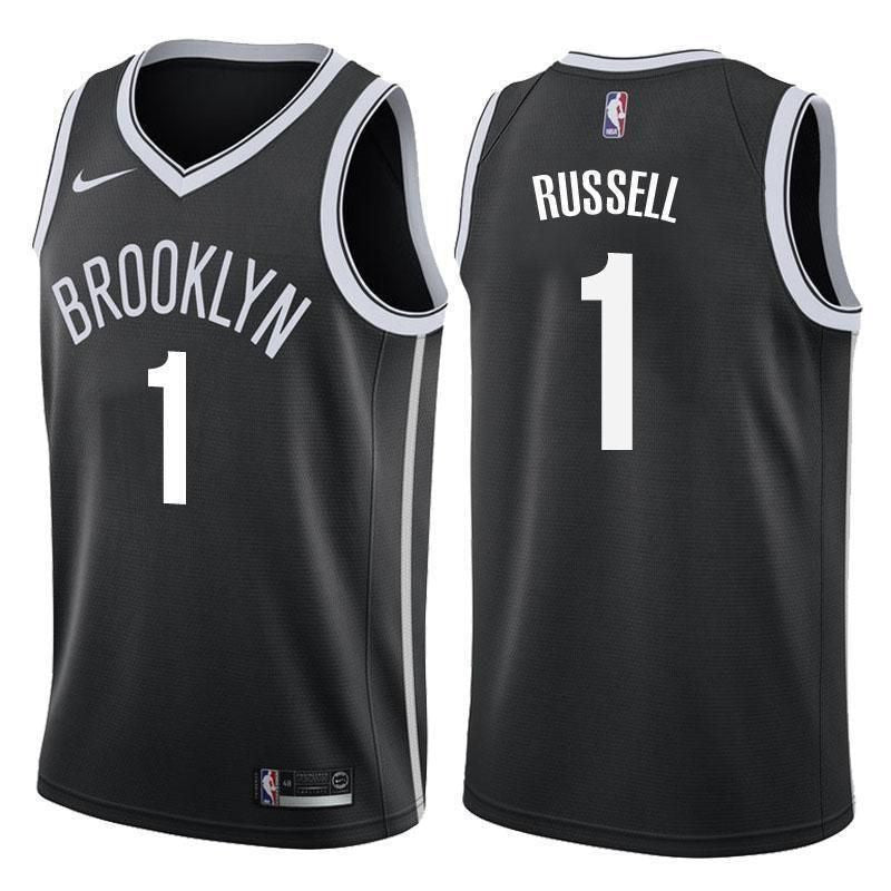 Brooklyn Nets #1 D'Angelo Russell Icon Black Swingman Jersey