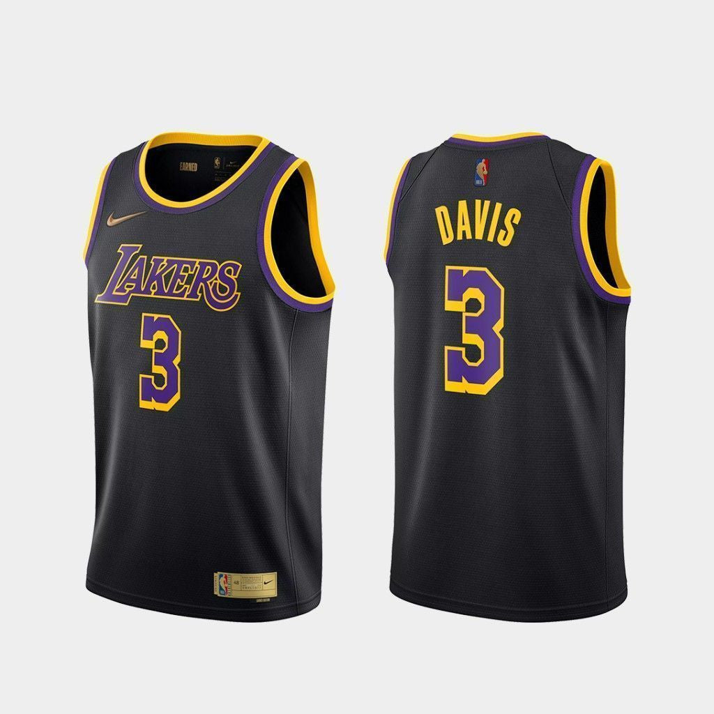Anthony Davis Los Angeles Lakers 2020-21 Earned Edition Black Swingman Jersey