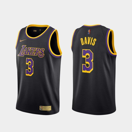 Anthony Davis Los Angeles Lakers 2020-21 Earned Edition Black Swingman Jersey
