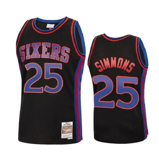 Ben Simmons Philadelphia 76ers Reload Hardwood Classics Black Swingman Jersey