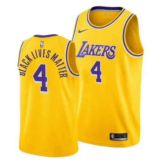 Alex Caruso Black Lives Matter Los Angeles Lakers Social Justice Icon Yellow Swingman Jersey