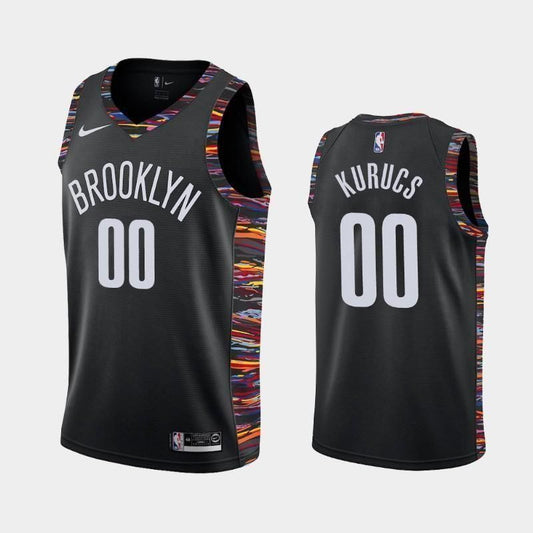 Brooklyn Nets #00 Rodions Kurucs City Black Swingman Jersey