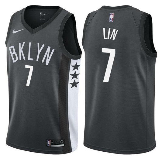 Brooklyn Nets Jeremy Lin Statement Black Swingman Jersey