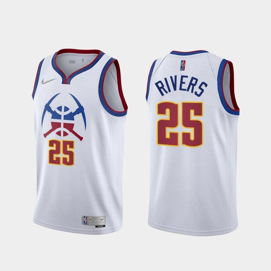 Austin Rivers Denver Nuggets 2020-21 Earned Edition White Swingman Jersey