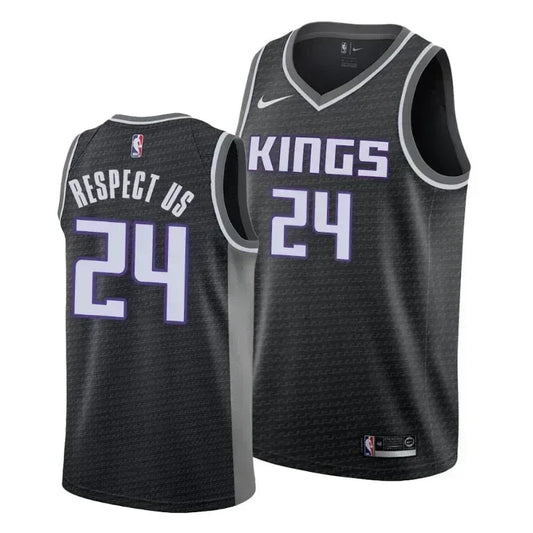 Buddy Hield Respect Us Sacramento Kings Social Justice Statement Black Swingman Jersey