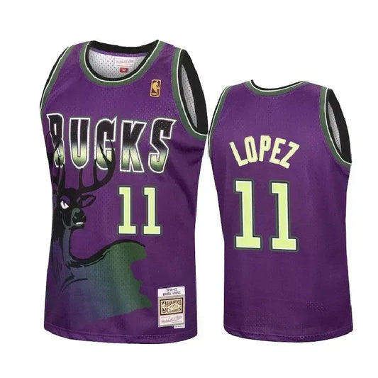 Brook Lopez Milwaukee Bucks Reload Hardwood Classics Purple Swingman Jersey