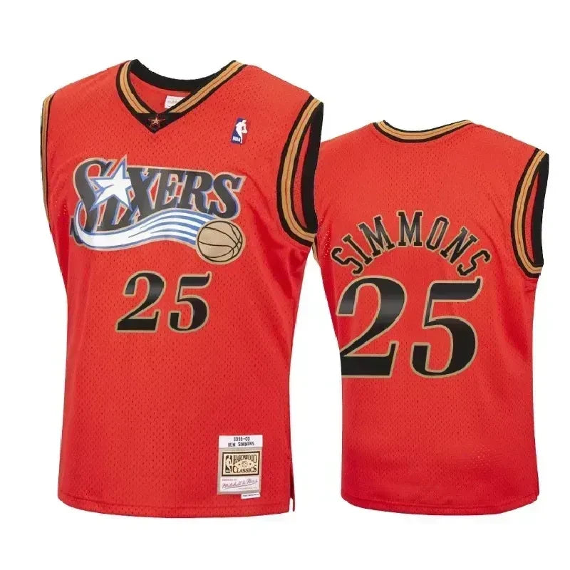 Ben Simmons Philadelphia 76ers Reload Hardwood Classics Red Swingman Jersey