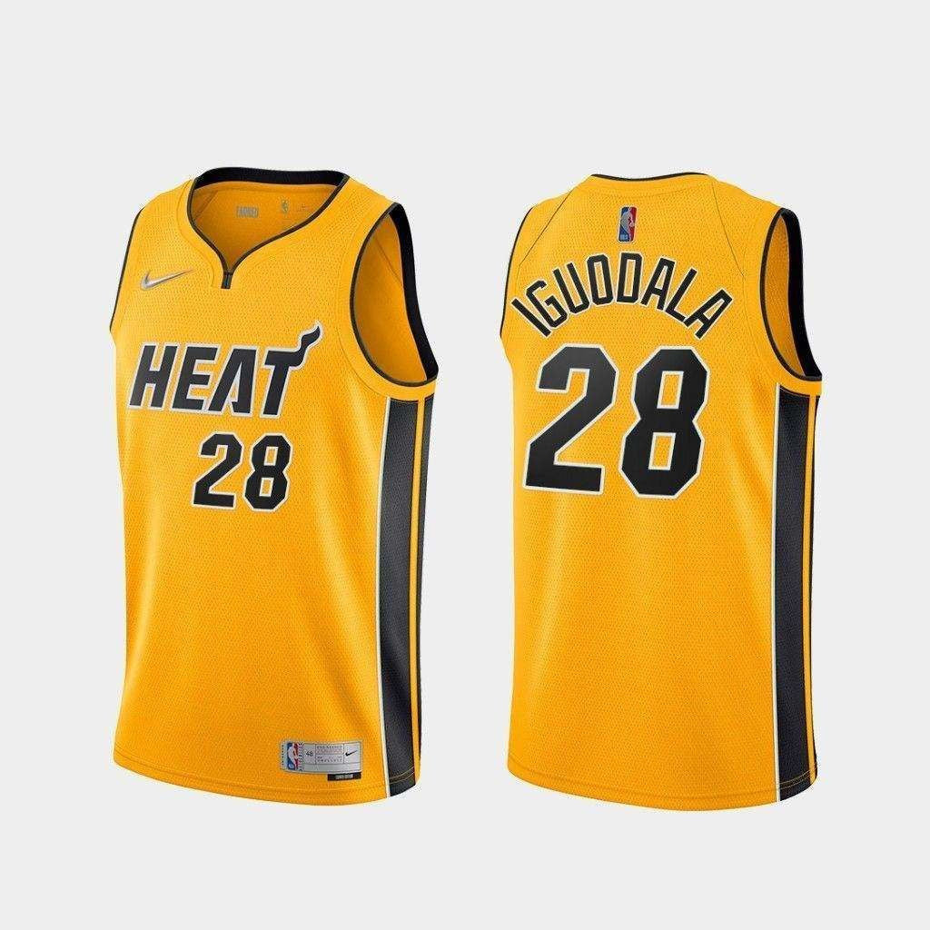 Andre Iguodala Miami Heat 2020-21 Earned Edition Yellow Swingman Jersey
