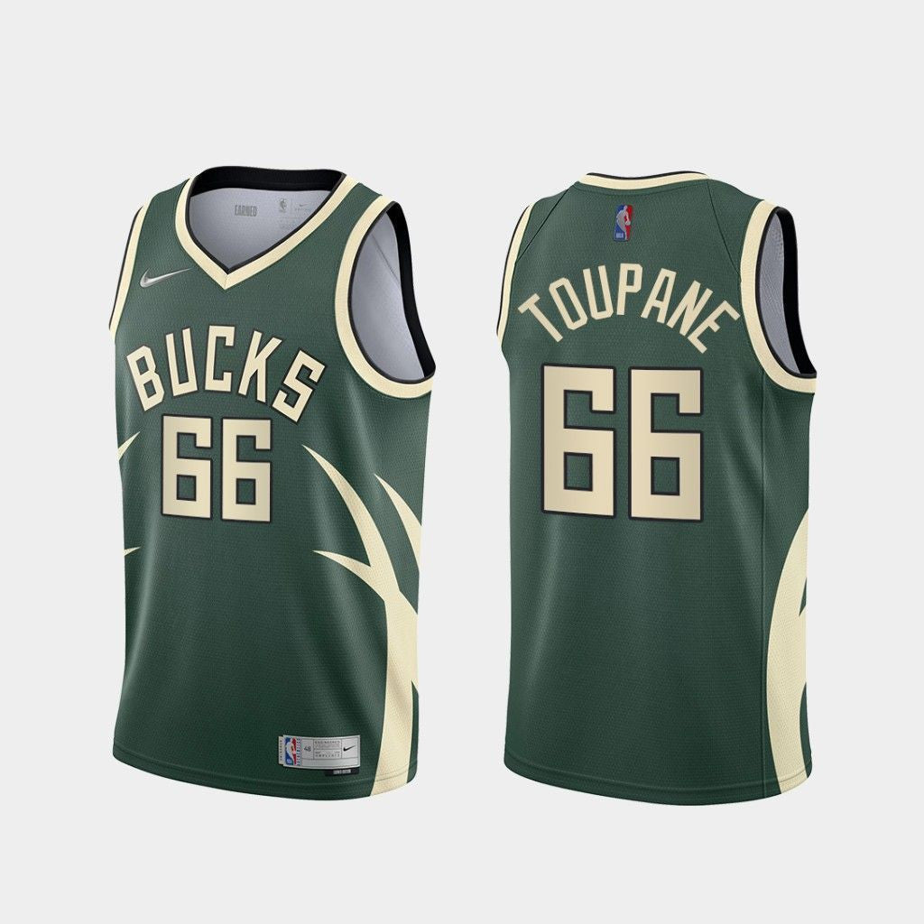 Axel Toupane Milwaukee Bucks 2020-21 Earned Edition Green Swingman Jersey