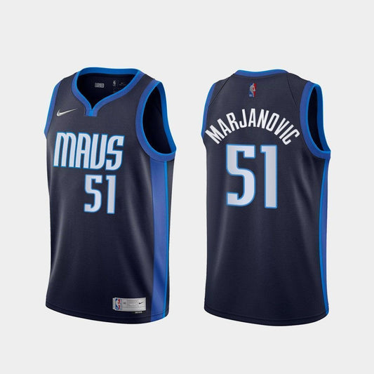 Boban Marjanovic Dallas Mavericks 2020-21 Earned Edition Navy Swingman Jersey