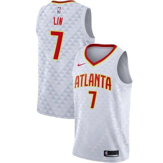Atlanta Hawks #7 Jeremy Lin Association White Swingman Jersey
