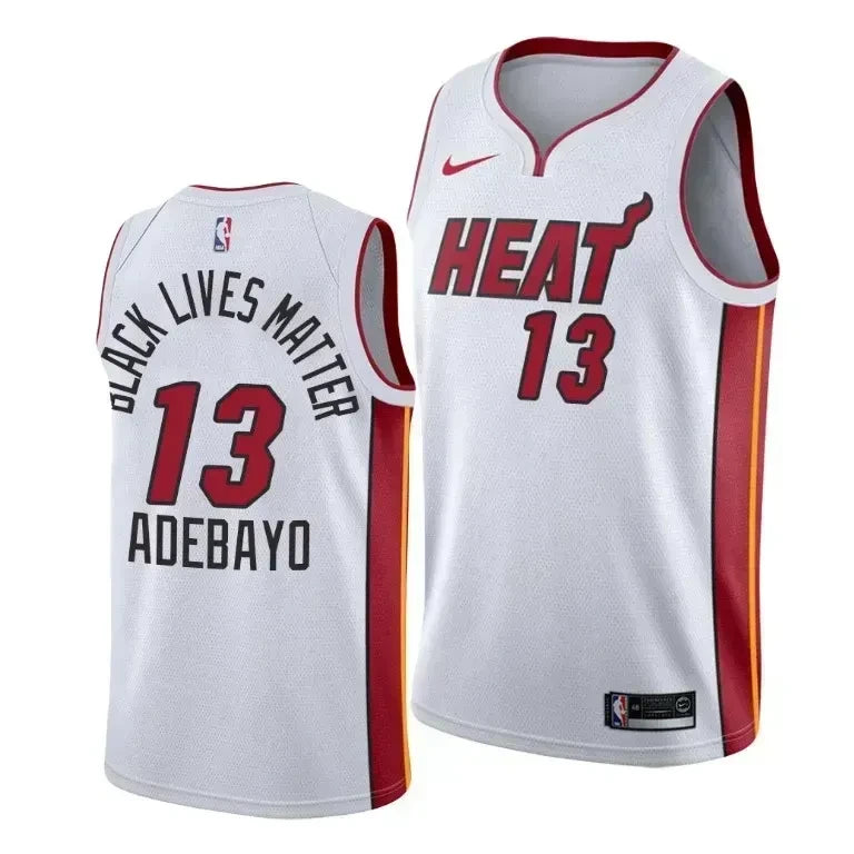 Bam Adebayo Black Lives Matter Miami Heat Social Justice Association White Swingman Jersey