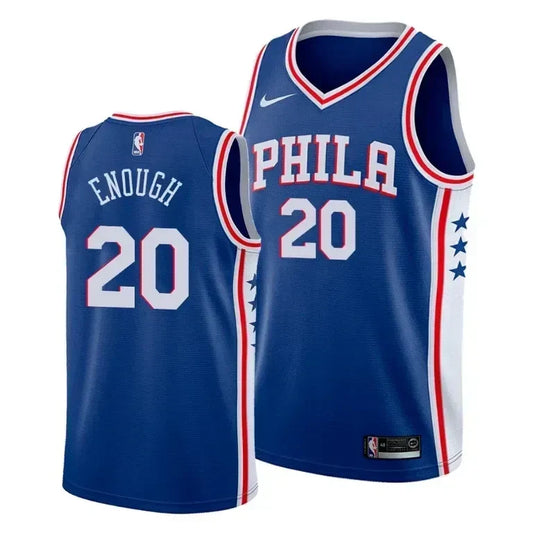 Alec Burks Enough Philadelphia 76ers Social Justice Icon Blue Swingman Jersey