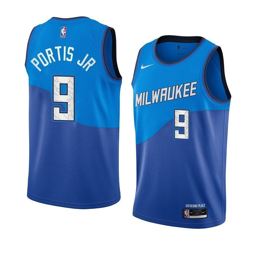 Bobby Portis Milwaukee Bucks 2020-21 City Blue Swingman Jersey