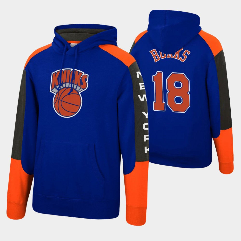 Alec Burks New York Knicks Hardwood Classic Fusion Fleece Pullover Hoodie