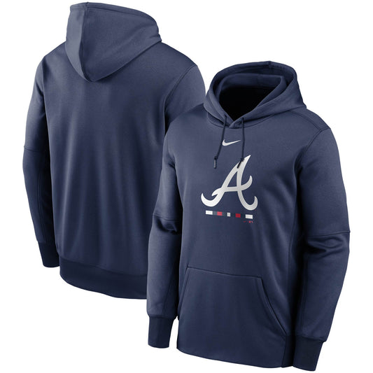 Atlanta Braves Navy Legacy Performance Pullover Hoodie
