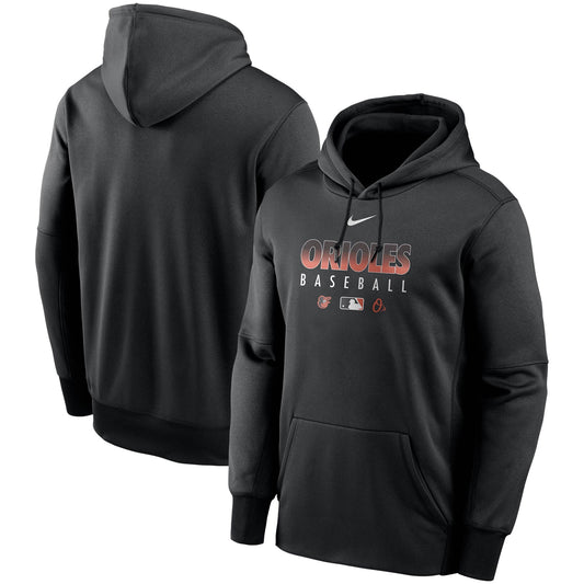 Baltimore Orioles Black Collection Therma Performance Pullover Hoodie