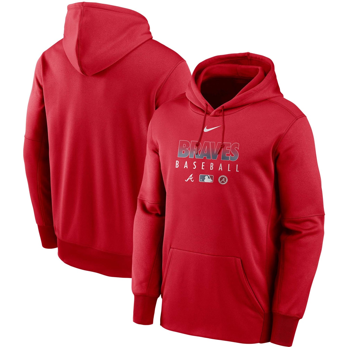 Atlanta Braves Red Collection Therma Performance Pullover Hoodie