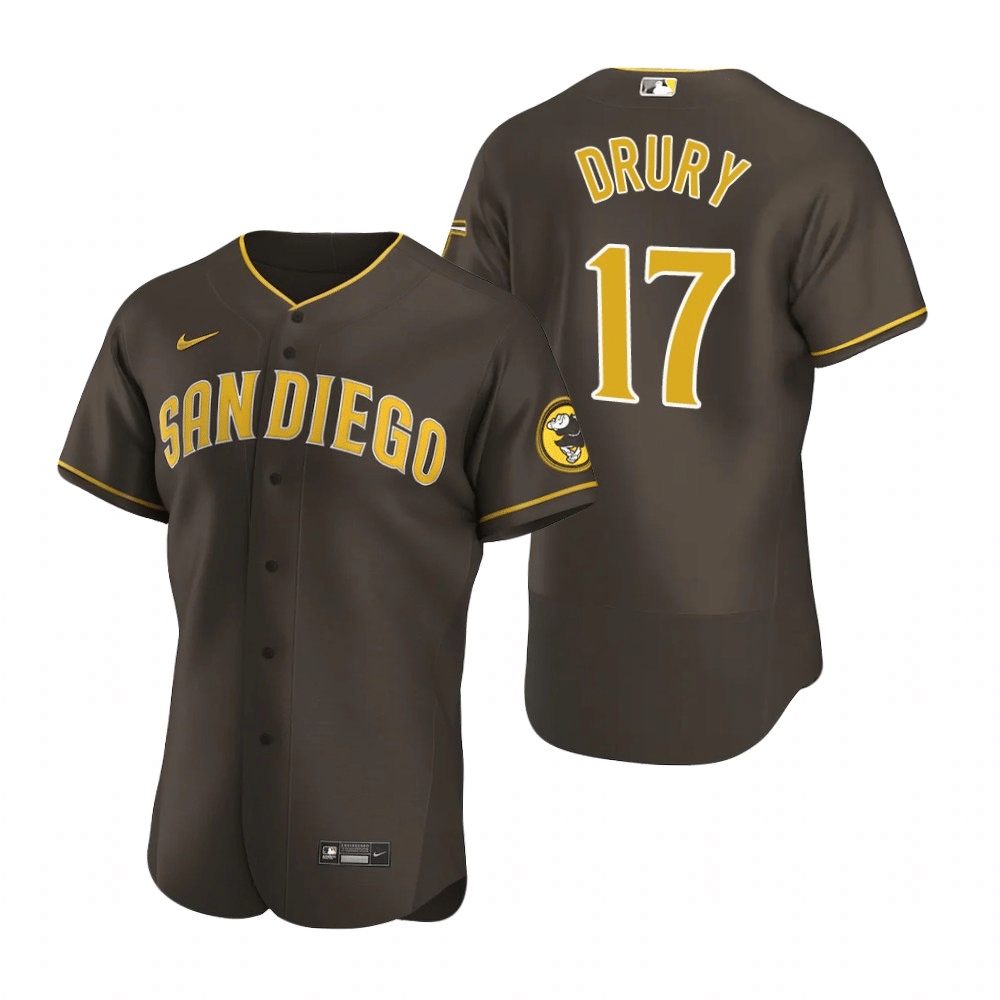 Brandon Drury San Diego Padres Road Brown Baseball Player Jersey