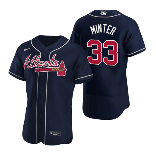 A.J. Minter Atlanta Braves Alternate Navy Baseball Player Jersey