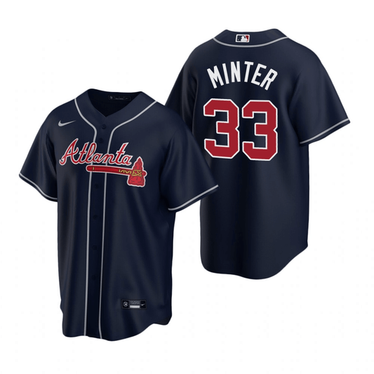 A.J. Minter Atlanta Braves Alternate Navy Baseball Player Jersey