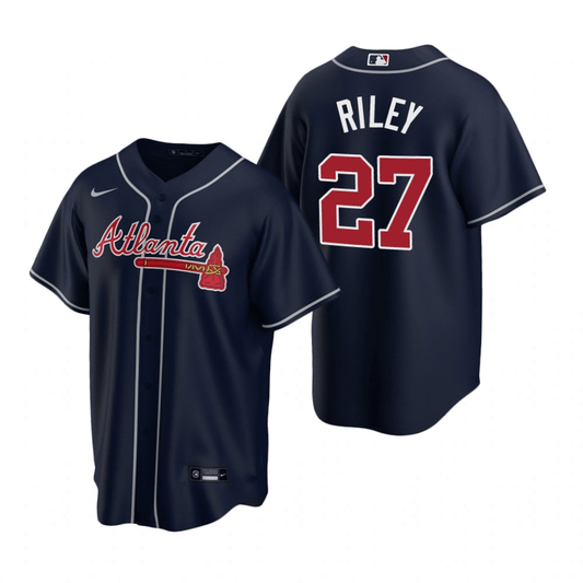 Austin Riley Atlanta Braves Alternate Navy Baseball Player Jersey