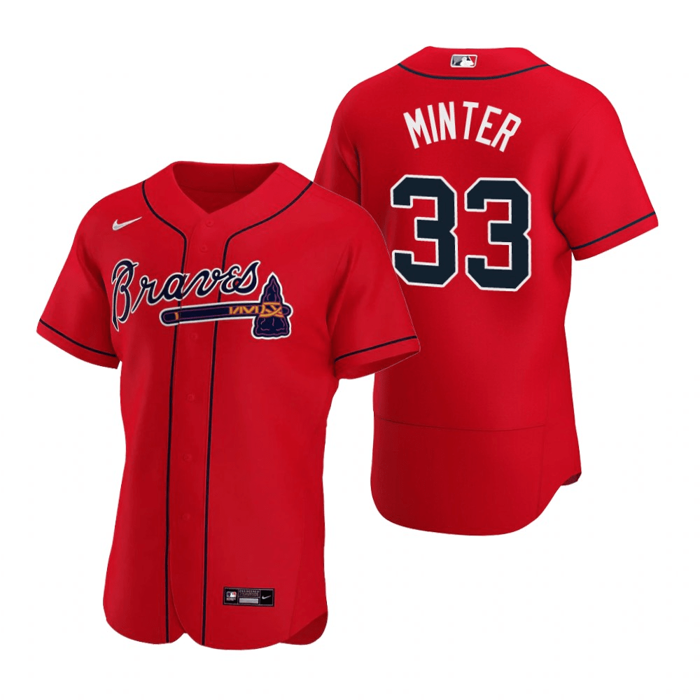 A.J. Minter Atlanta Braves Alternate Red Baseball Player Jersey