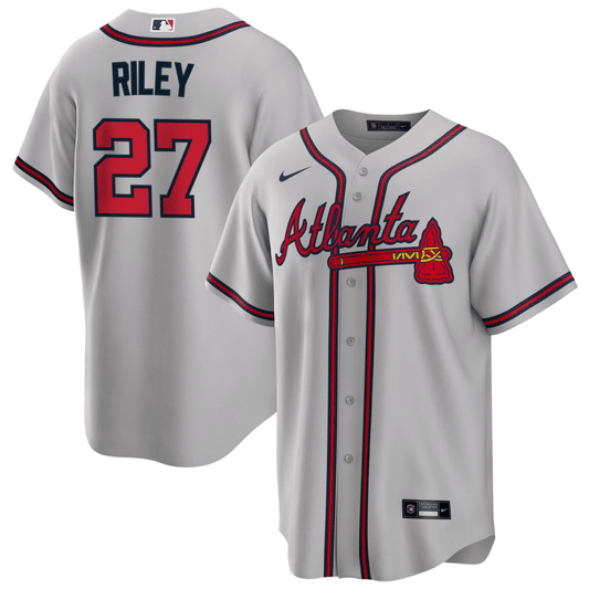 Austin Riley Atlanta Braves Road Gray Baseball Player Jersey