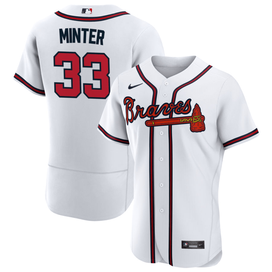 A.J. Minter Atlanta Braves White Home Baseball Player Jersey